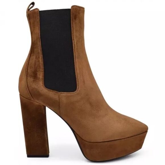 Saint Laurent Vika 95 Chelsea Ankle Boots in Brown Suede. Size 39 IT. - Picture 1 of 9